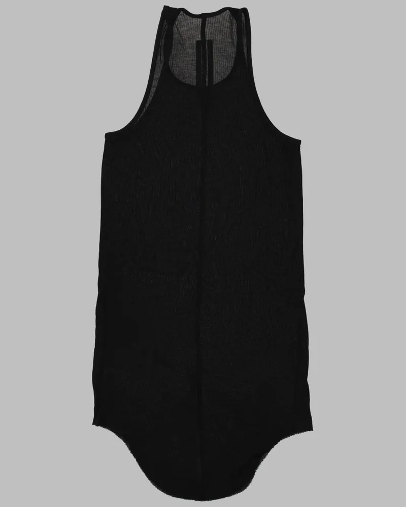 Rick Owens Ribbed Cotton Tank Top — Black Black