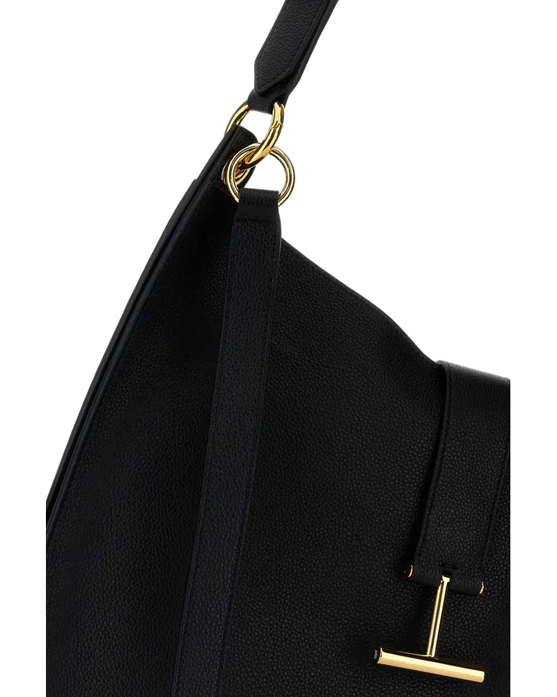 Tom Ford Leather Hobo Shoulder Bag — Black Black