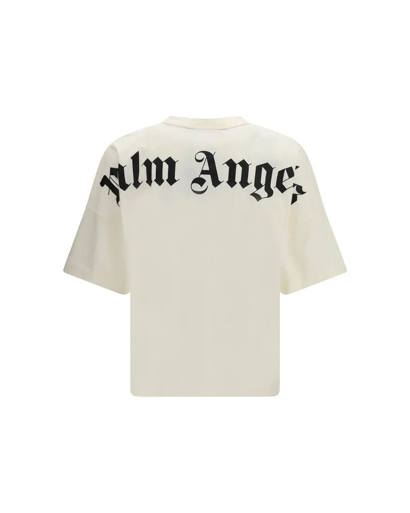 Palm Angels Men's Beige Cotton T-Shirt Beige
