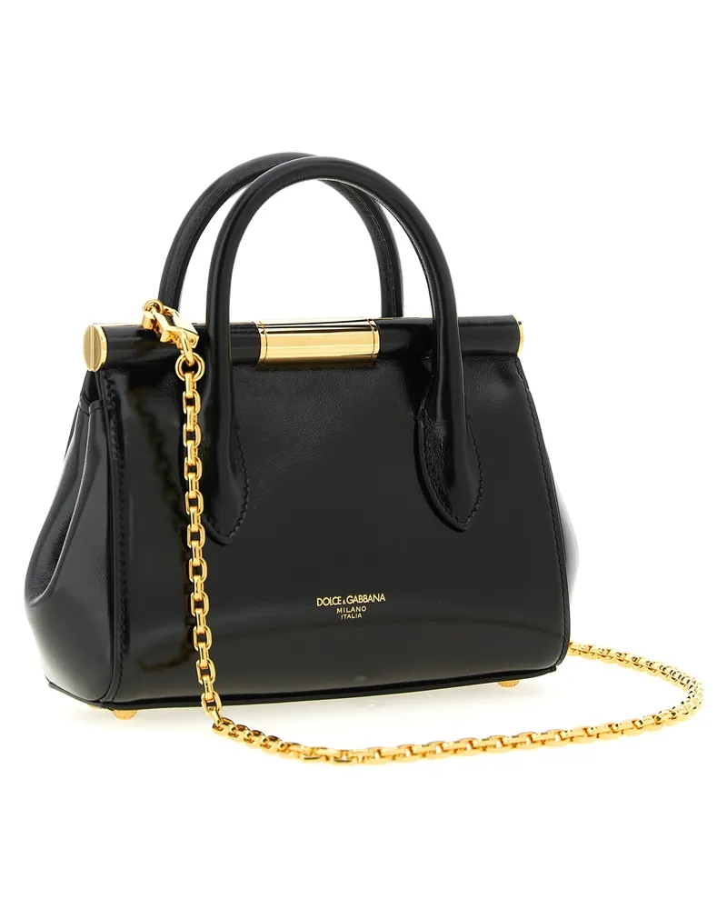 Dolce & Gabbana Women's Marlene Top Handle Bag Black Calfskin Leather Black