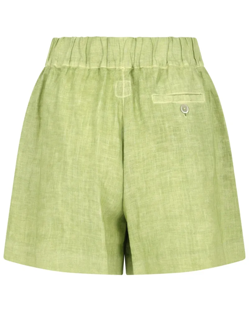 120% Lino Linen Bermudas — Green 