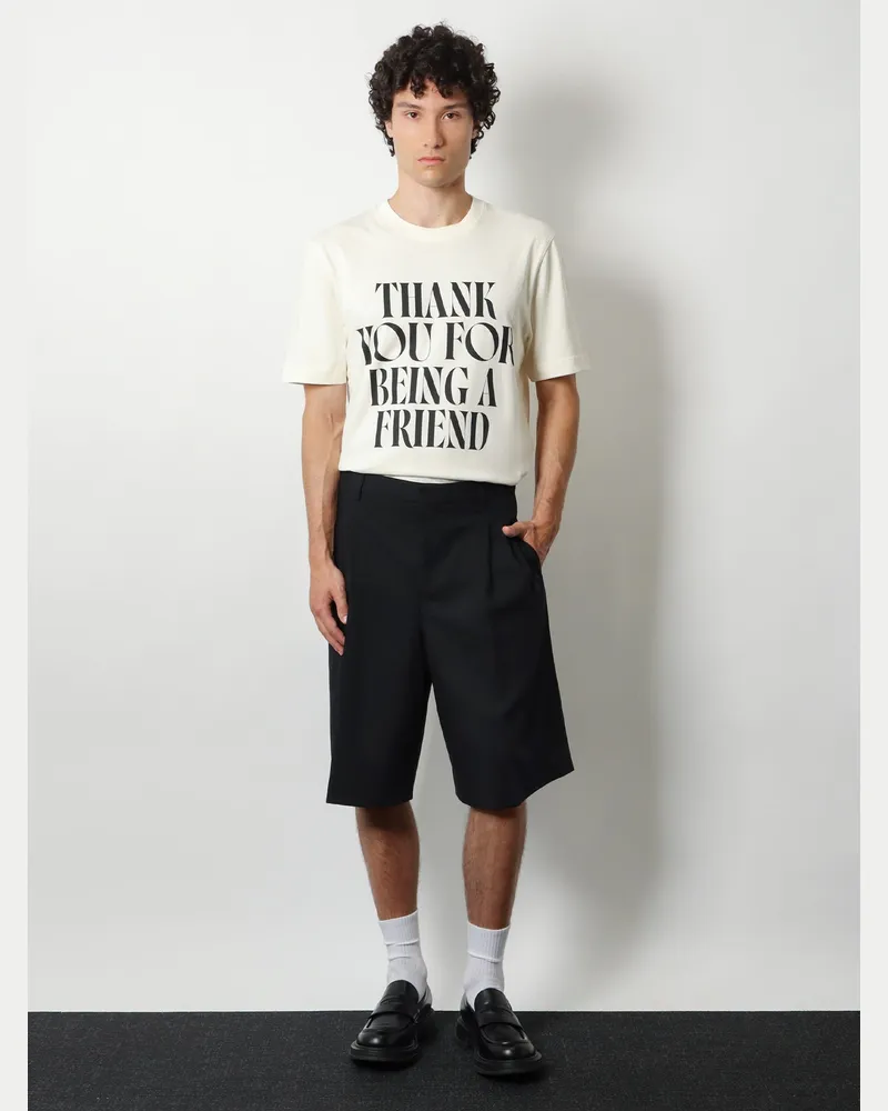 AMI Paris Men's Virgin Wool Shorts Black Black