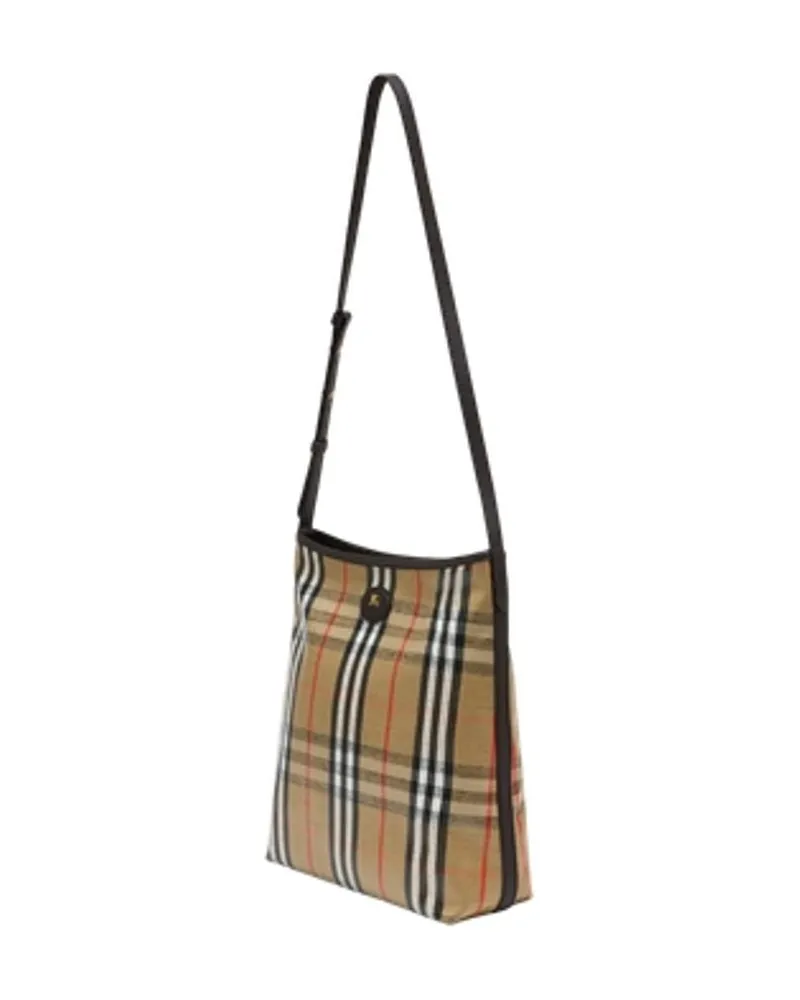 Burberry Women's Highlands Small Shoulder Bag -  Cotton Beige Crossbodies Beige