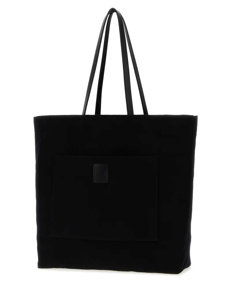 The Row Men's Black Canvas Tori Shopping Bag Blackblackans Borse A Tracolla Black