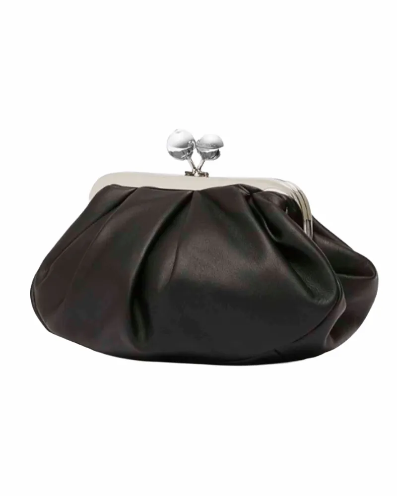 Max Mara Women's Clutch Bag Prati Black Leather Handbags Hand Black