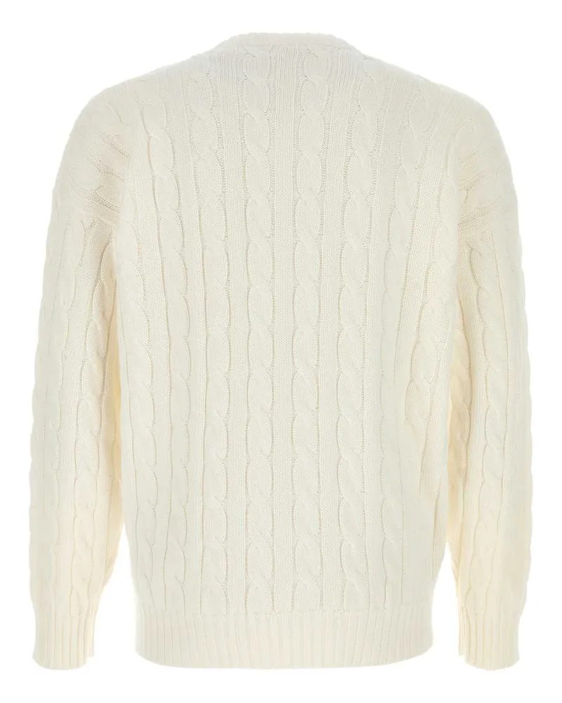 Prada Men's White Cotton Sweater Bianco Exterior: Maglieria White