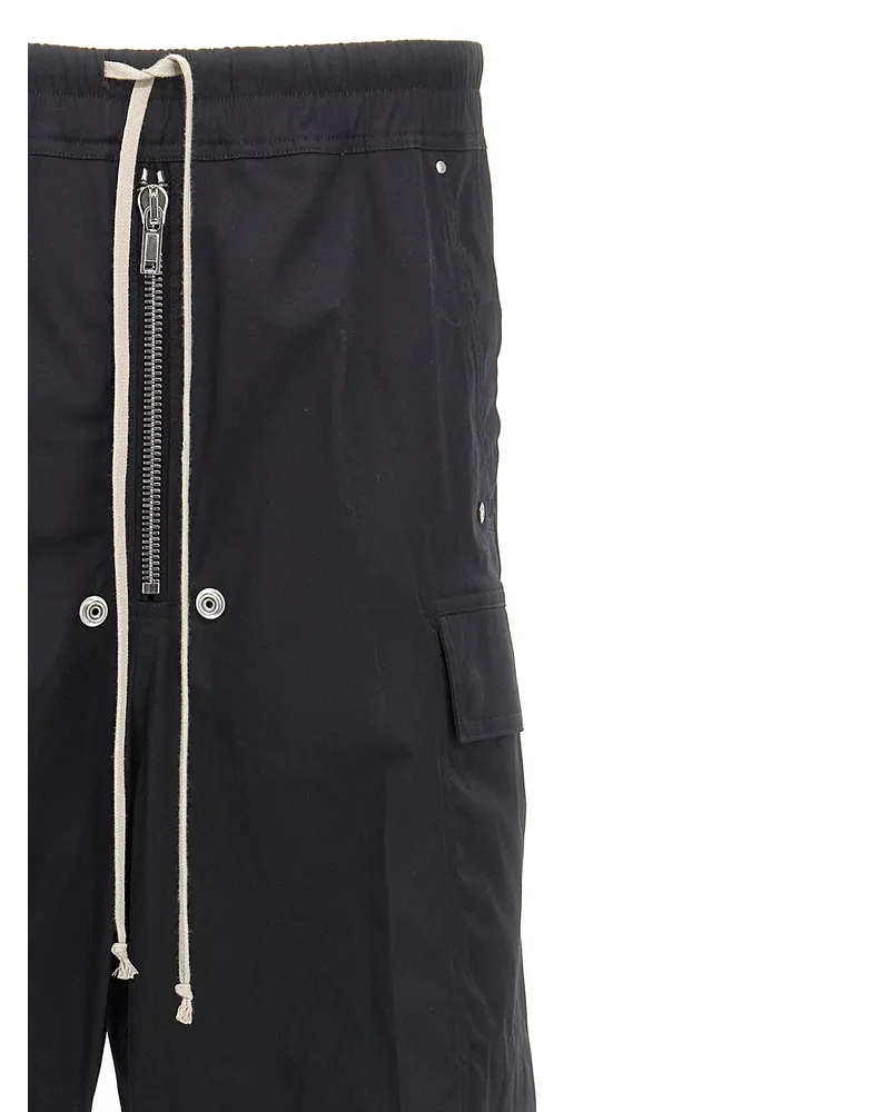 Rick Owens Men's Black Cotton Cargo Pants Black