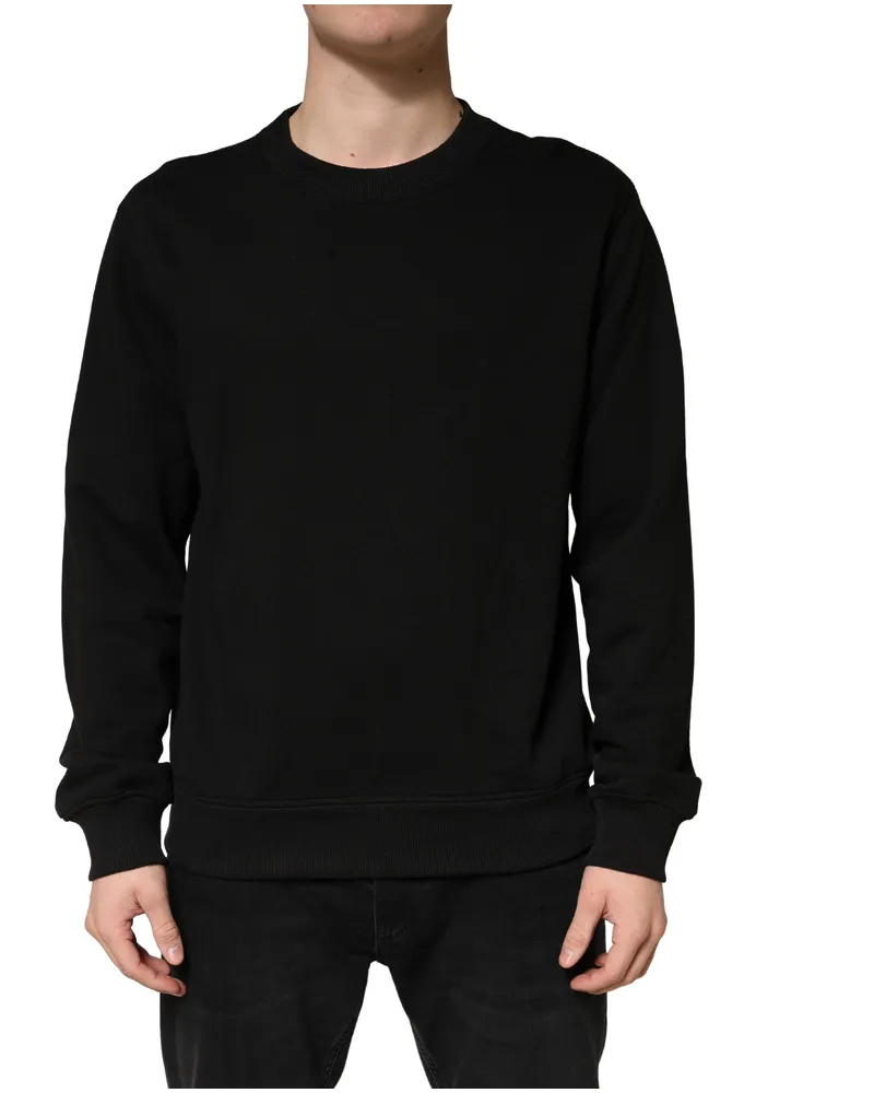 Dolce & Gabbana Men's Sweater Black Cotton Crewneck Sweatshirt Clothing Black