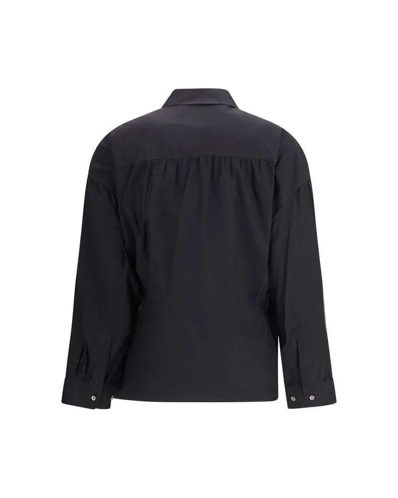 Christophe Lemaire Women Black Cotton Dress Shirt Black