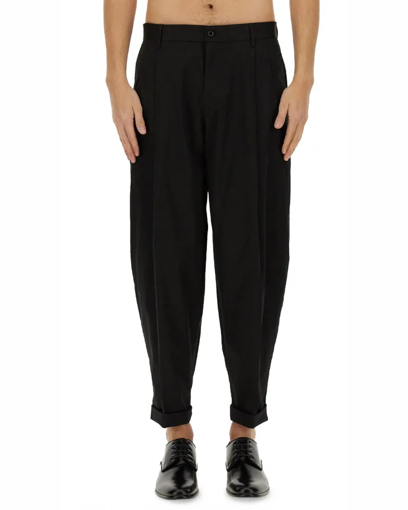 Dolce & Gabbana Cotton-Elastane Trousers — Black Black