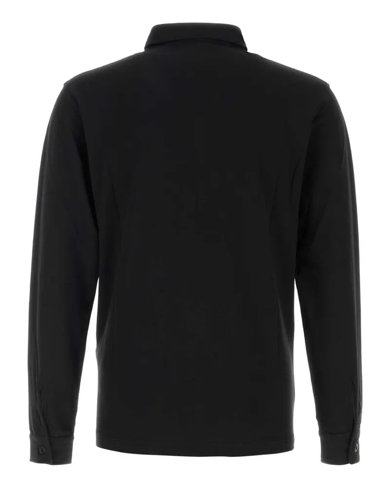 Stone Island Men's Black Cotton Polo Shirt Exterior Exterior: T-shirts And Polos Black