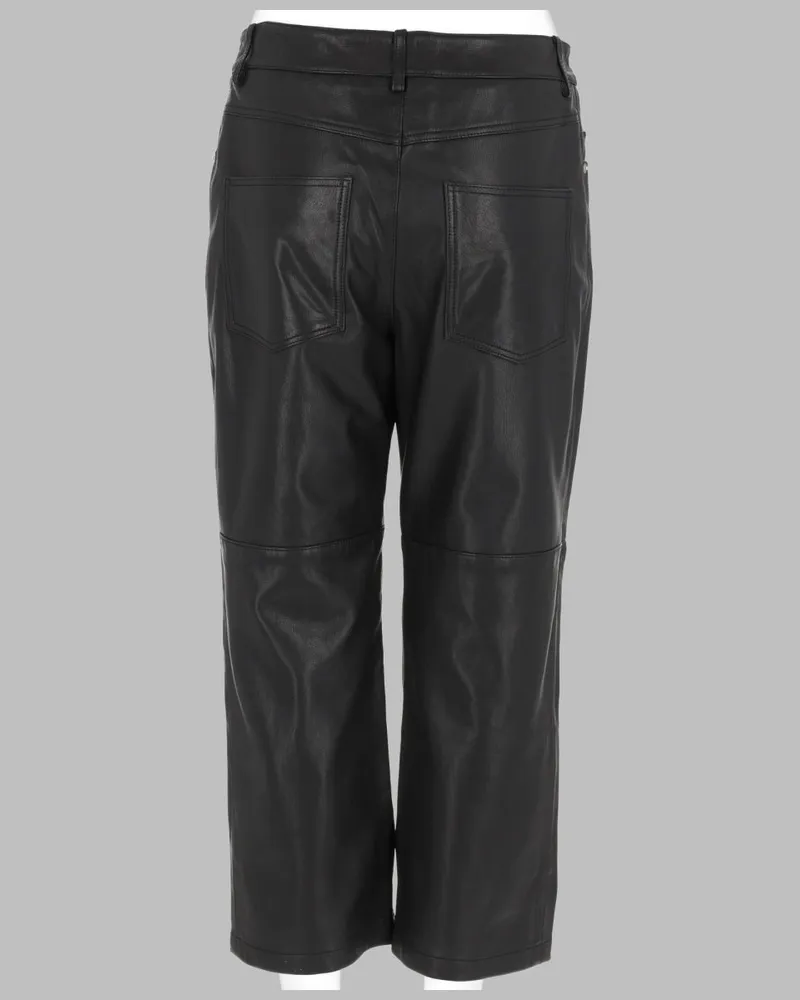 McQ Faux Leather Trousers — Black Black