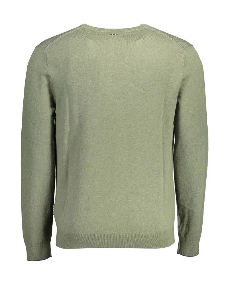 Napapijri Logo-Embroidered Wool Sweater — Green Green