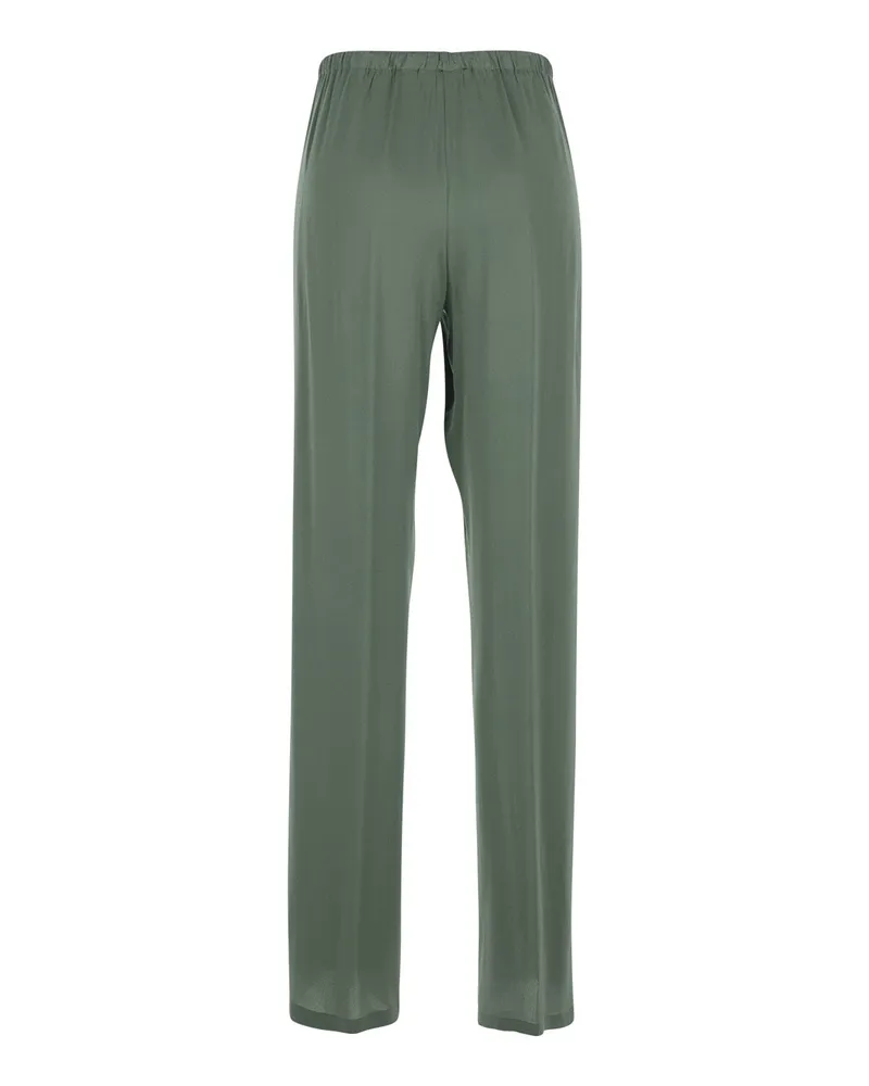 Semicouture Womens Pants, Green Silk-Blend Acetate Trousers Green
