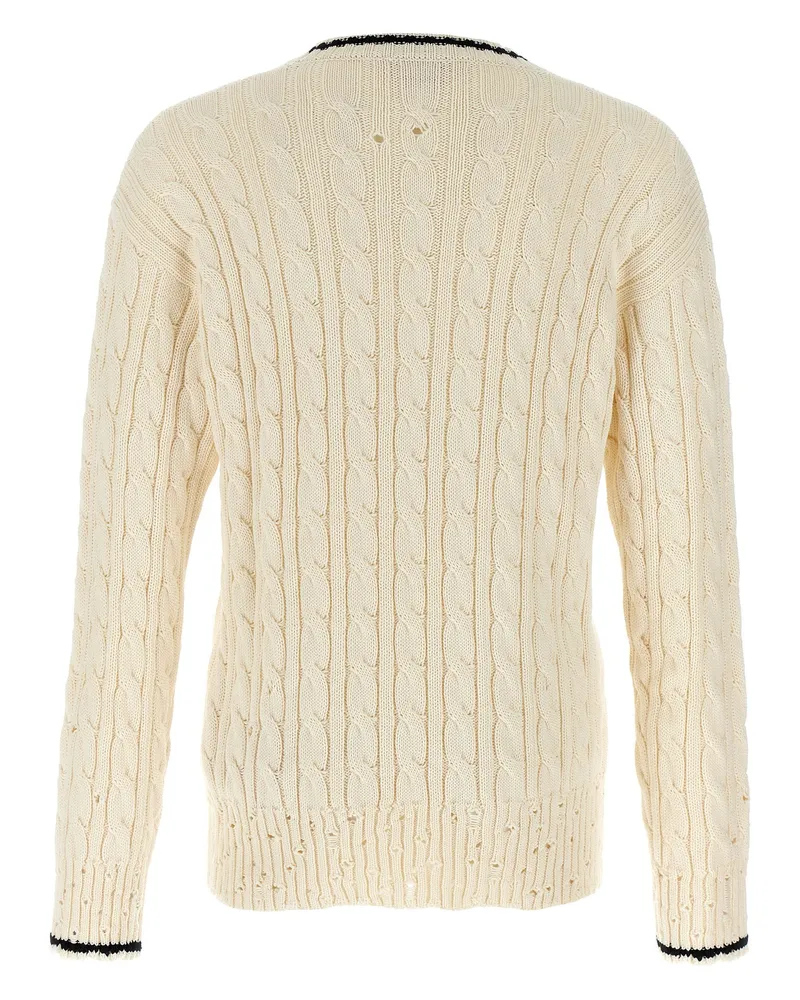 Marni Cable-Knit Cotton Sweater — Cream Cream