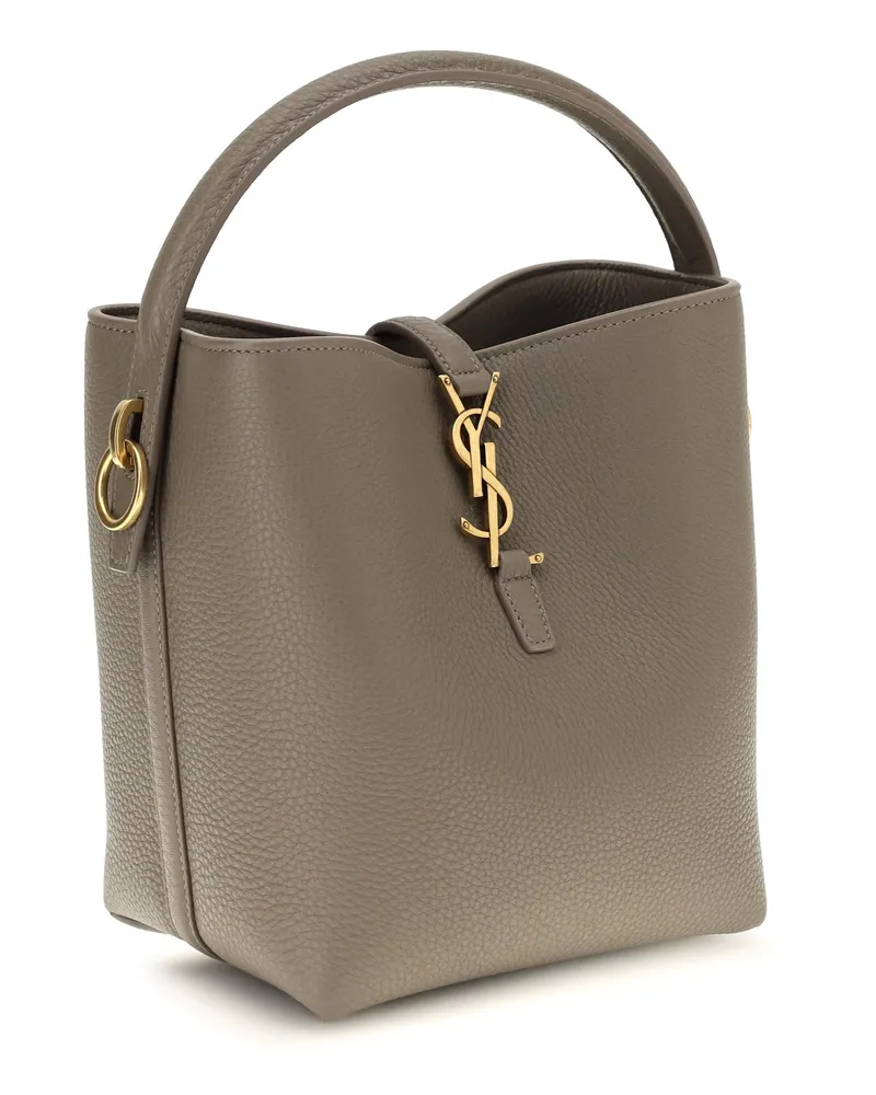 Saint Laurent Women's Le 37 Bucket Bag Plaza Taupe Calf Leather Bos Taurus Beige