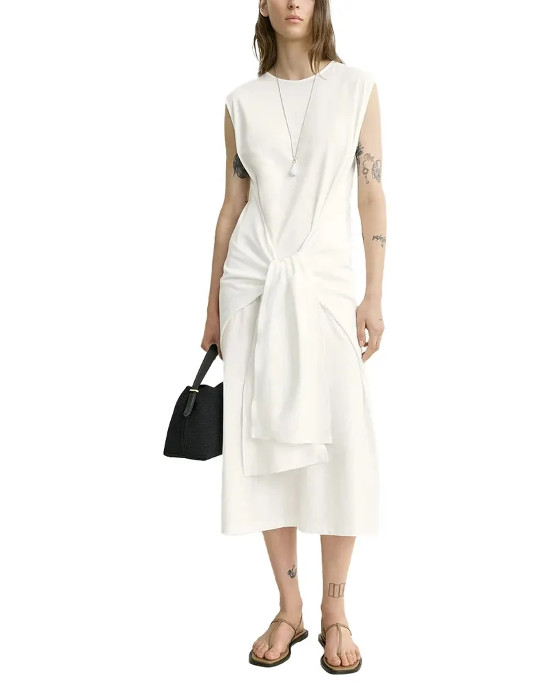 Totême Tie-Waist Jersey Dress — White White