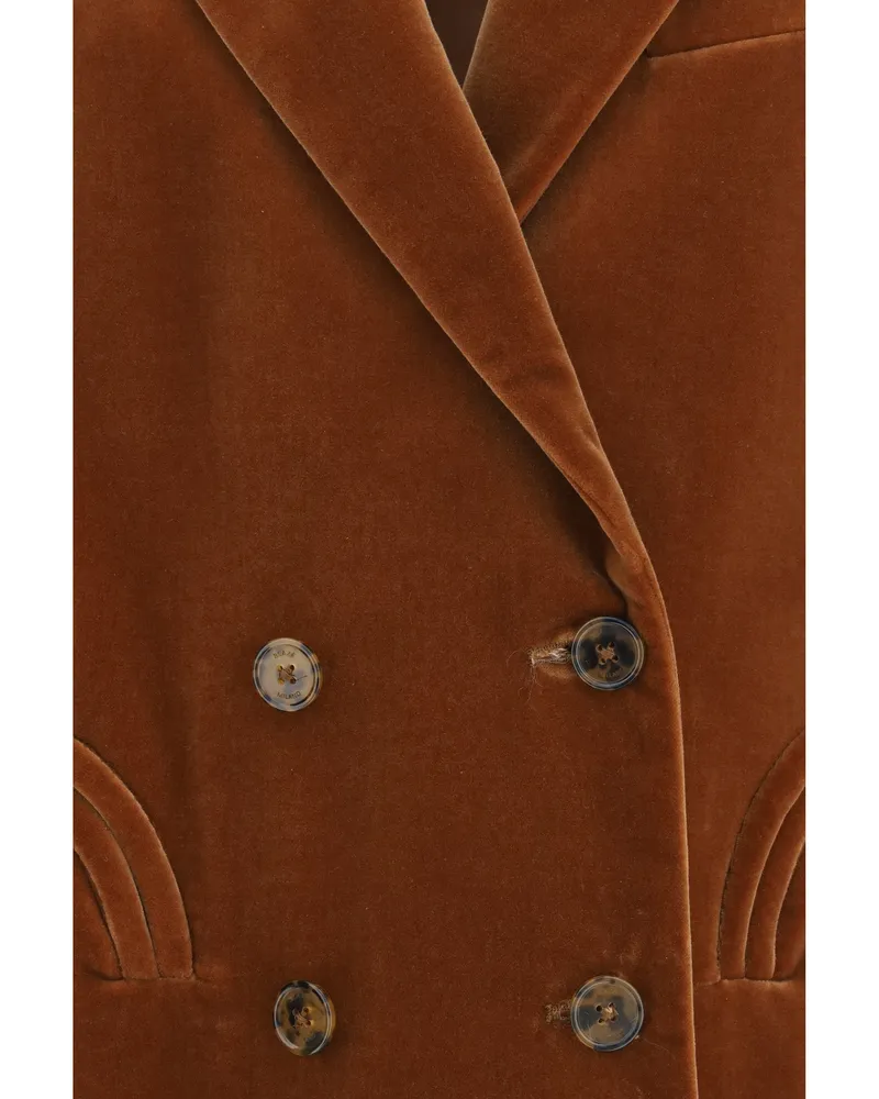 Blazé Milano Women's Velvet Blazer Everynight Caramel Cotton Blazers Jacket Caramel