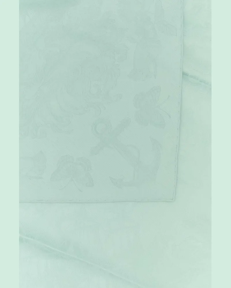 Alexander McQueen Women's Sea Green Silk Foulard Glass Fo Sailor Tattoo Sciarpe E Green