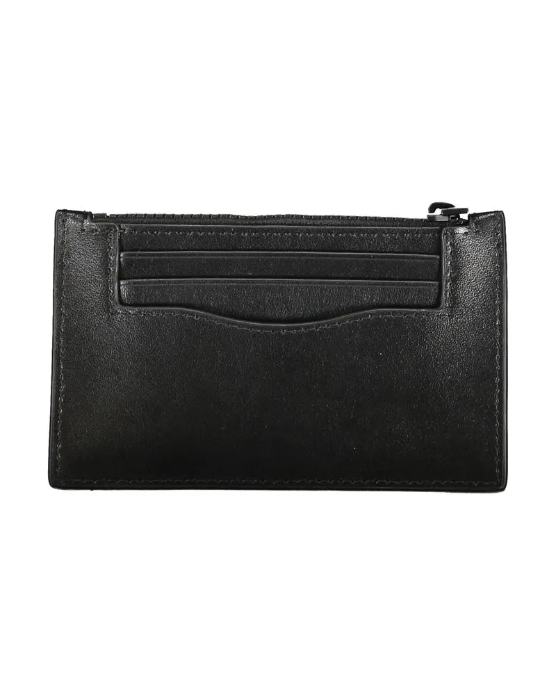 Calvin Klein Leather Zip Wallet — Black Black