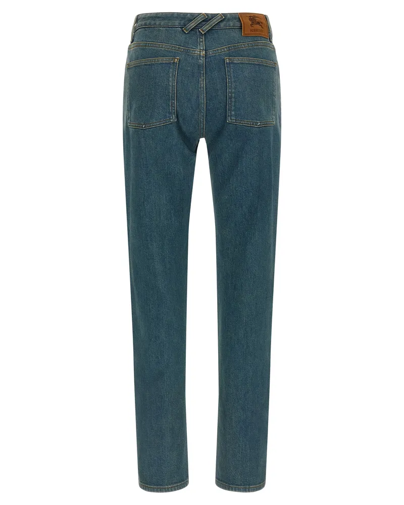 Burberry Women's Blue Cotton Straight-Leg Jeans Clothing Blue