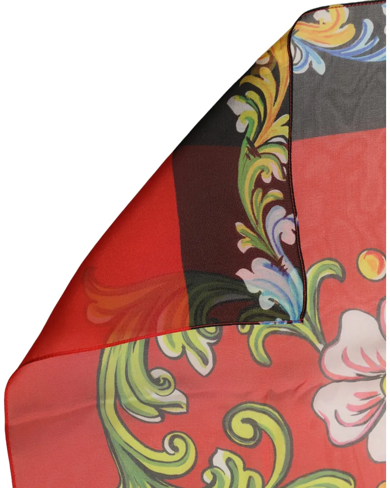 Dolce & Gabbana Floral Silk Shawl — Multicolor Multicolor