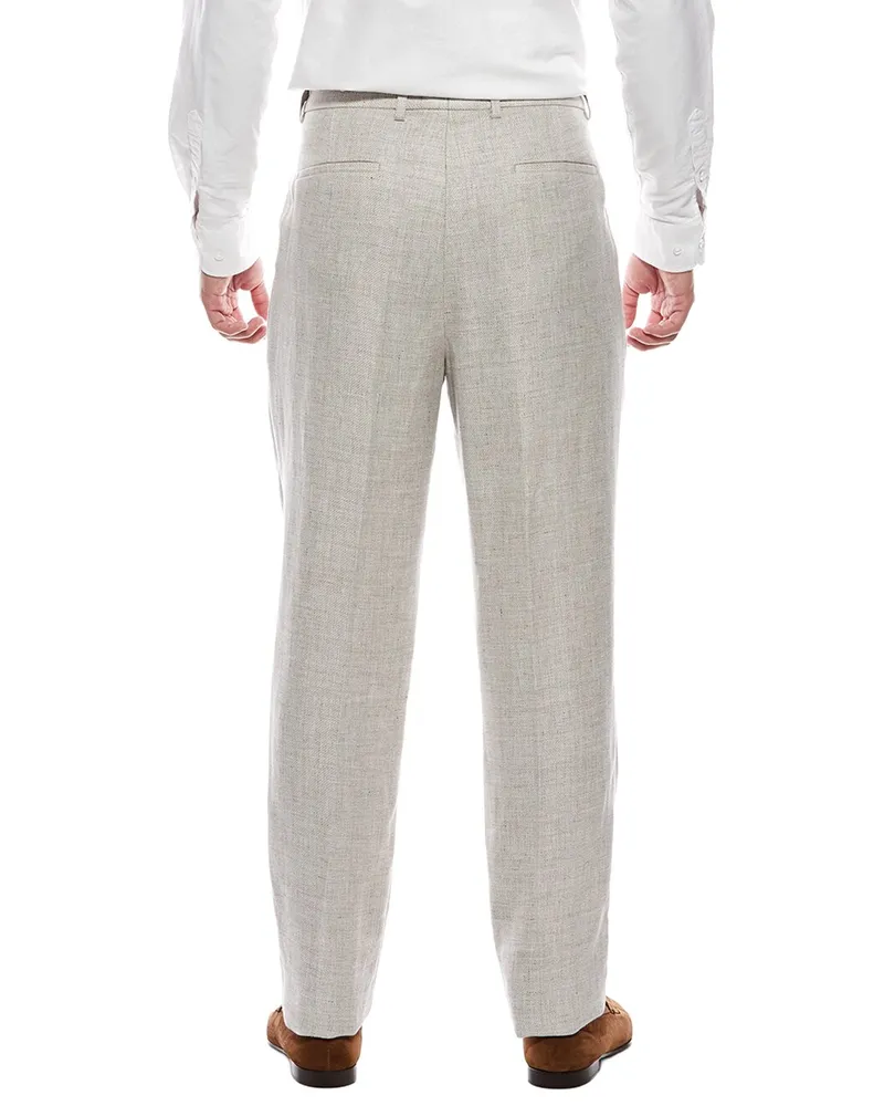Brunello Cucinelli Mens Beige Linen Wool Trousers Beige