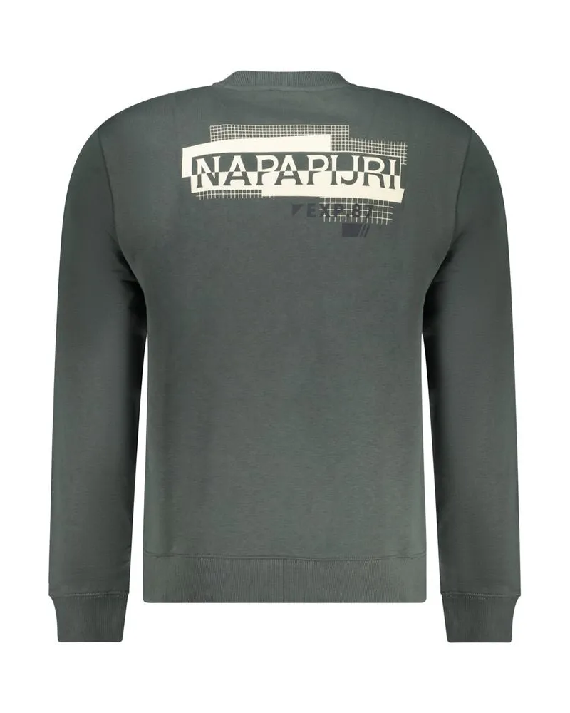 Napapijri Cotton-Blend Crew-Neck Sweatshirt — Green Green