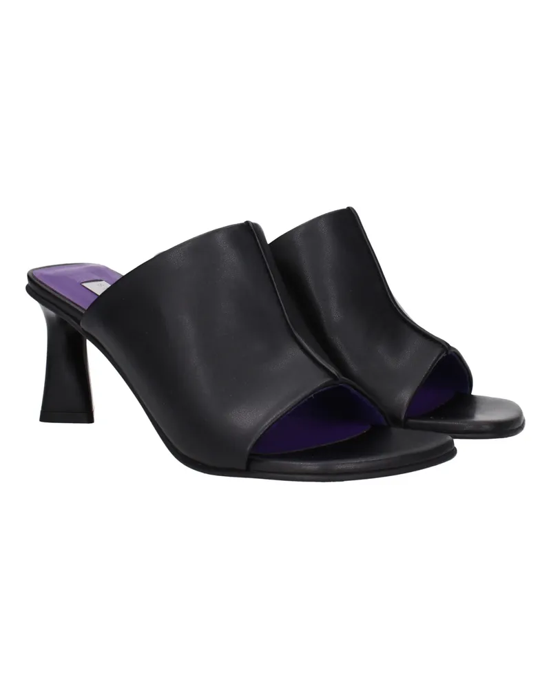 Stella McCartney Women's Black Leather Stiletto Heel Sandals Black