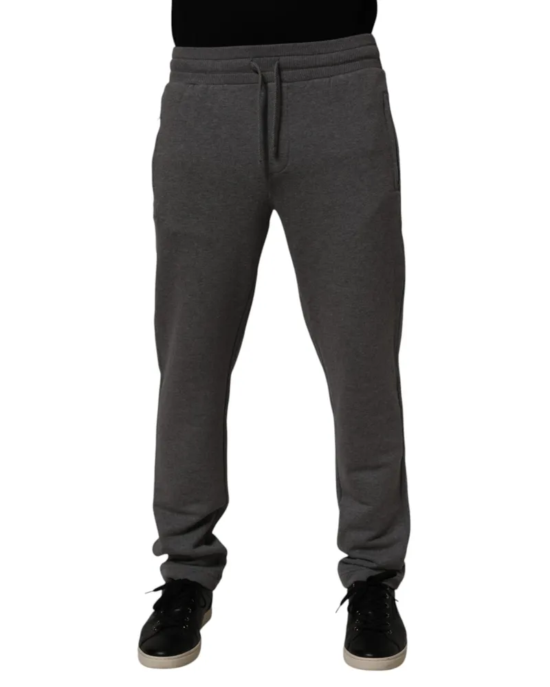 Dolce & Gabbana Men Cotton Tapered Joggers Gray Gray