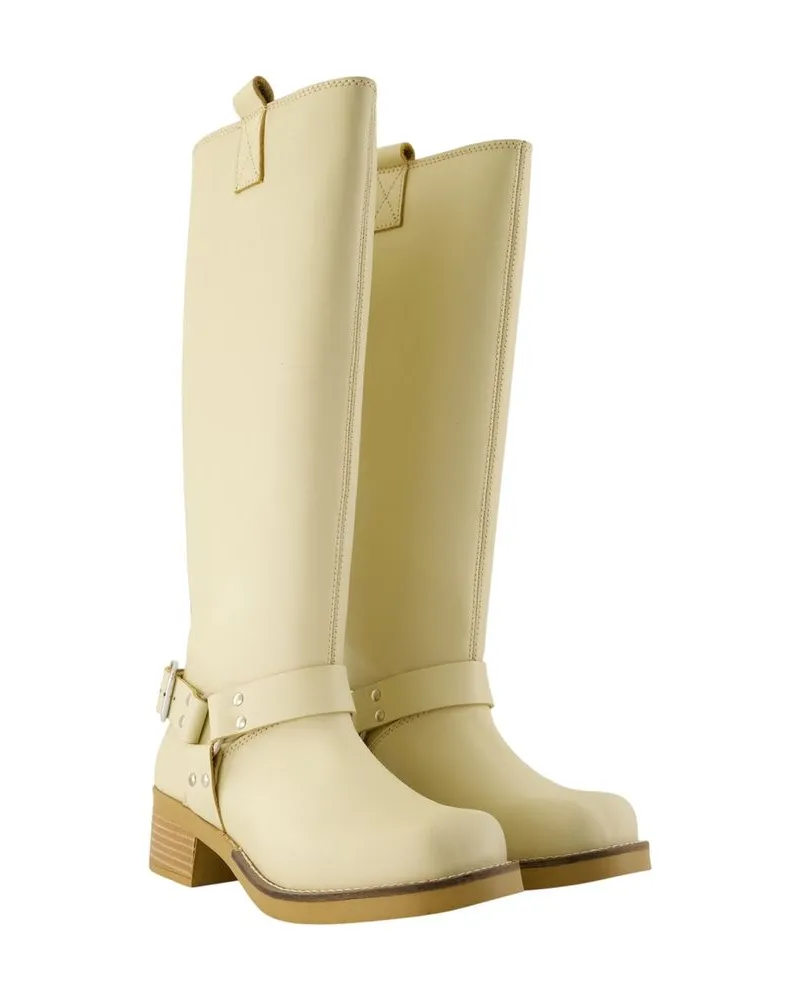 Samsøe & Samsøe Women's Boot Ivory Calfskin Ivory
