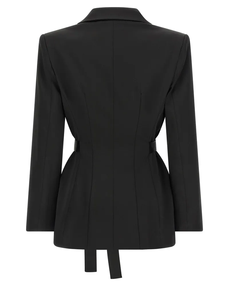 Elisabetta Franchi Stretch Satin Blazer — black Black
