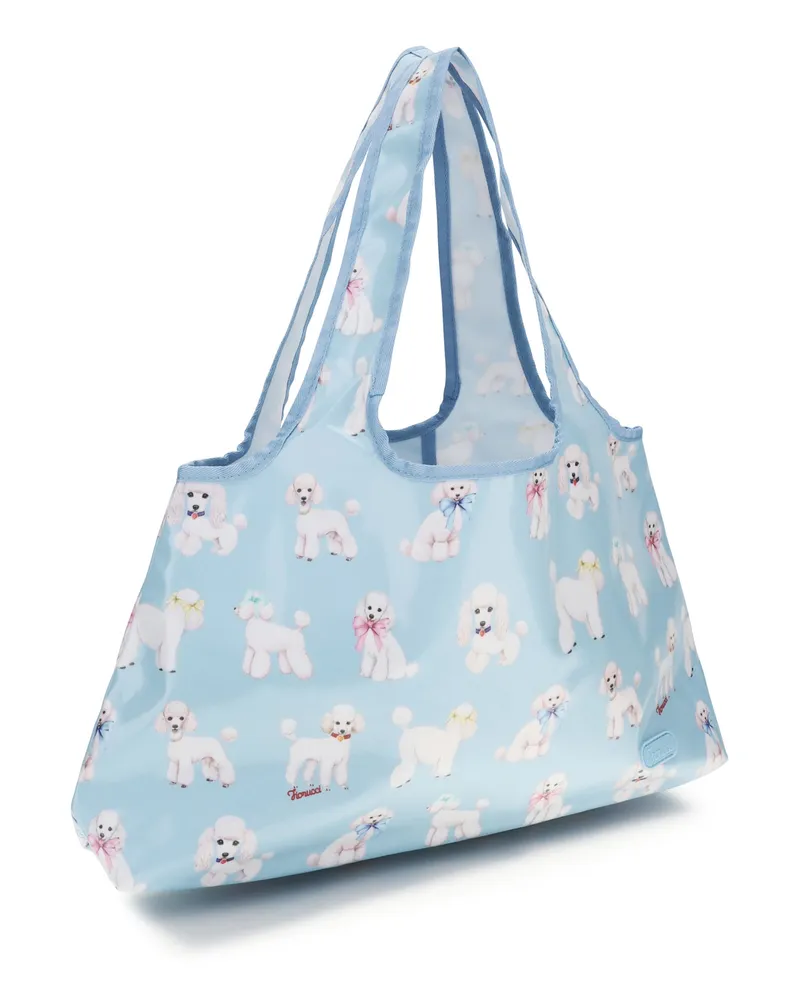 Fiorucci Women's Hobo Shoulder Bag Poodle Light Blue Pvc Light
