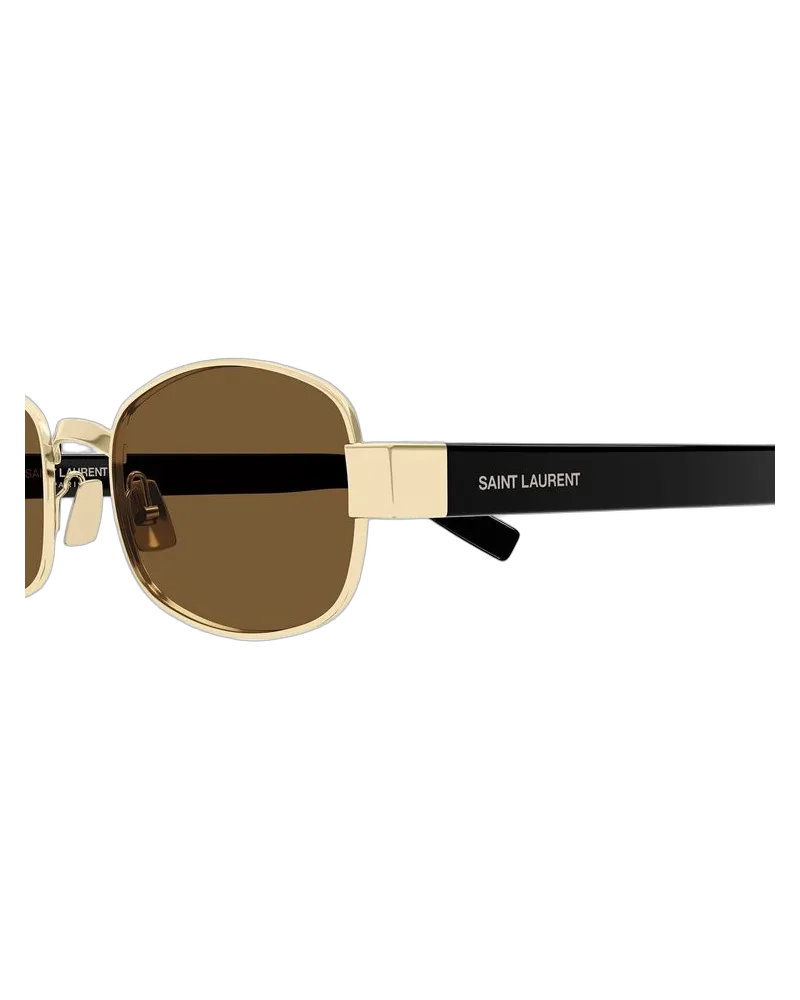 Saint Laurent Unisex Sunglasses Gold-Brown Metal Gold