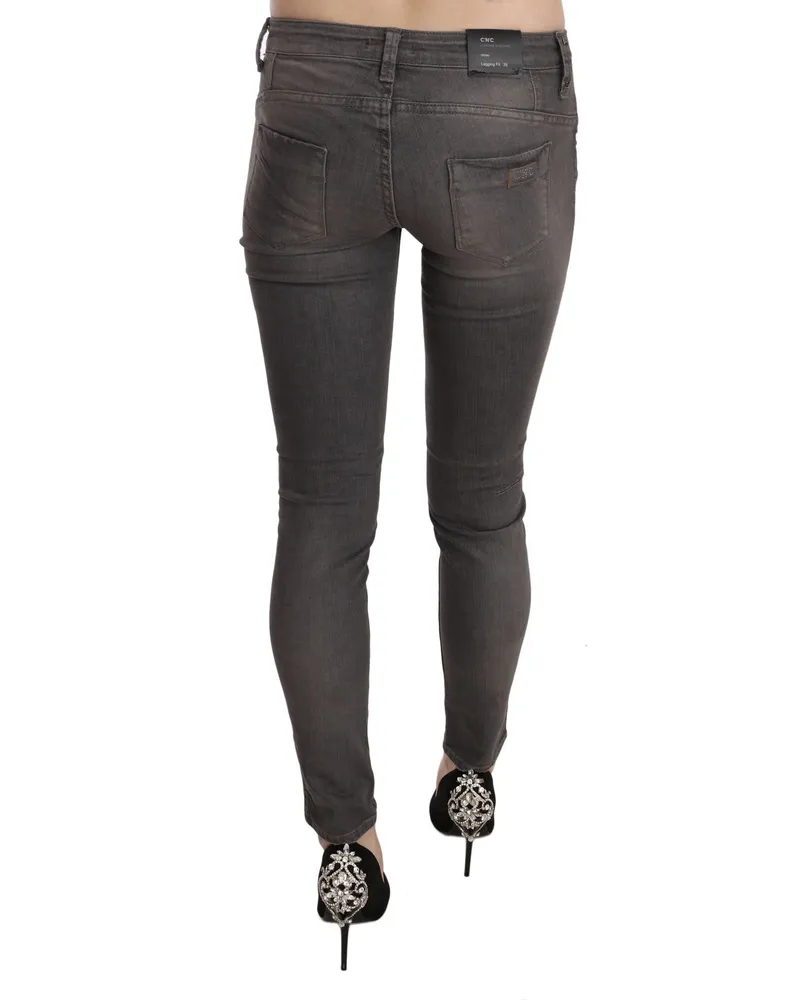 CoSTUME NATIONAL Low Waist Skinny Denim Jeans — Gray Gray