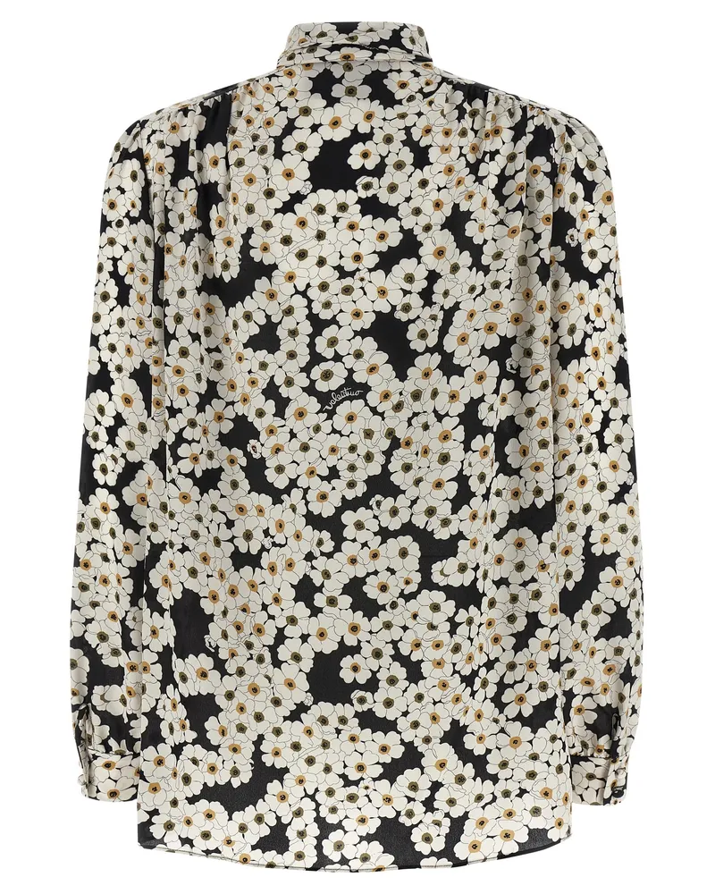 Valentino Garavani Women's Bicolor Silk Blouse White