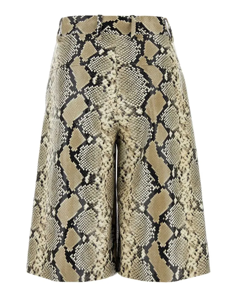 Jil Sander Women's Printed Leather Bermuda Shorts Hazelnutmouline Exterior Hazelnutmouline Beige