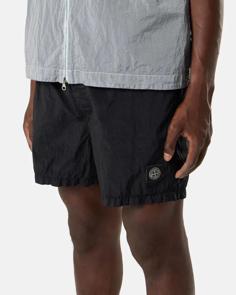 Stone Island Lightweight Nylon Shorts — Black Black
