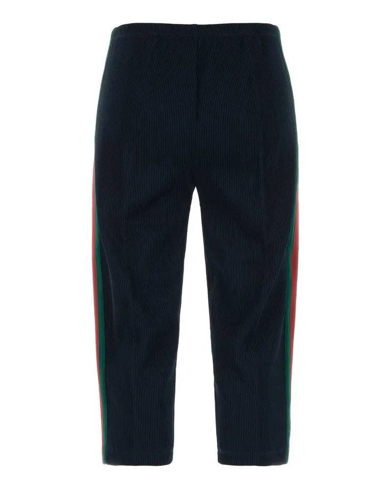 Gucci Women's Midnight Blue Polyester Blend Leggings Bluejapan Cotton Mix Trousers Navy