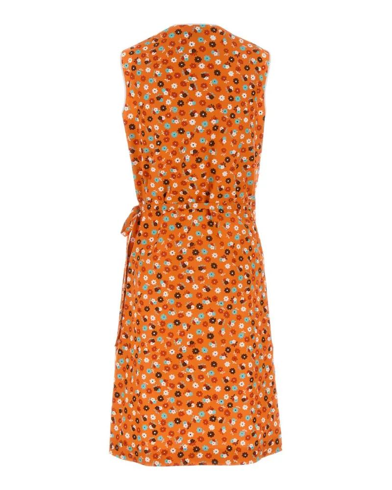 Miu Miu Women's Printed Poplin Dress Aranciorosso Abiti Orange