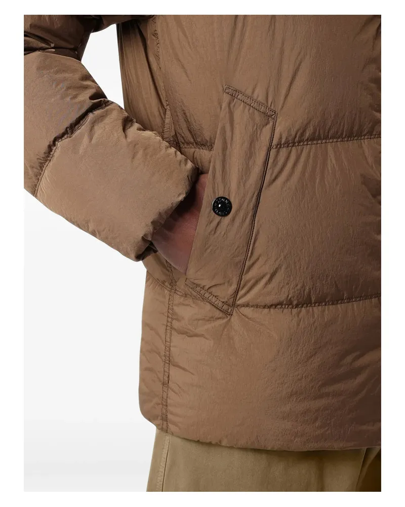 Stone Island Recycled Nylon Padded Down Jacket — Brown Brown