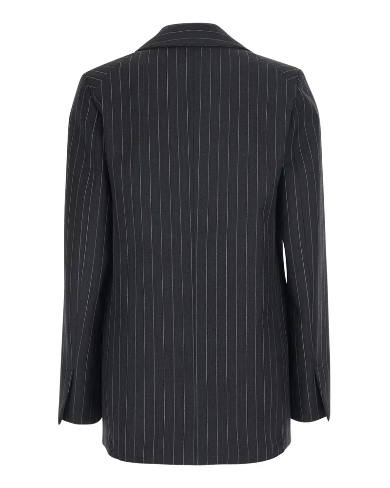 Semicouture Women's Jacket Carmen Grey Wool-Blend Blazers Gray