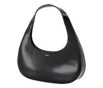 Women's Loup Swipe Shoulder Bag Black Calfskin