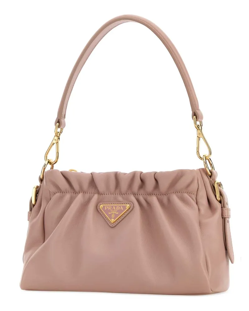Prada Women's Pink Nappa Leather Handbag Opale Borse A Mano Bag Pink