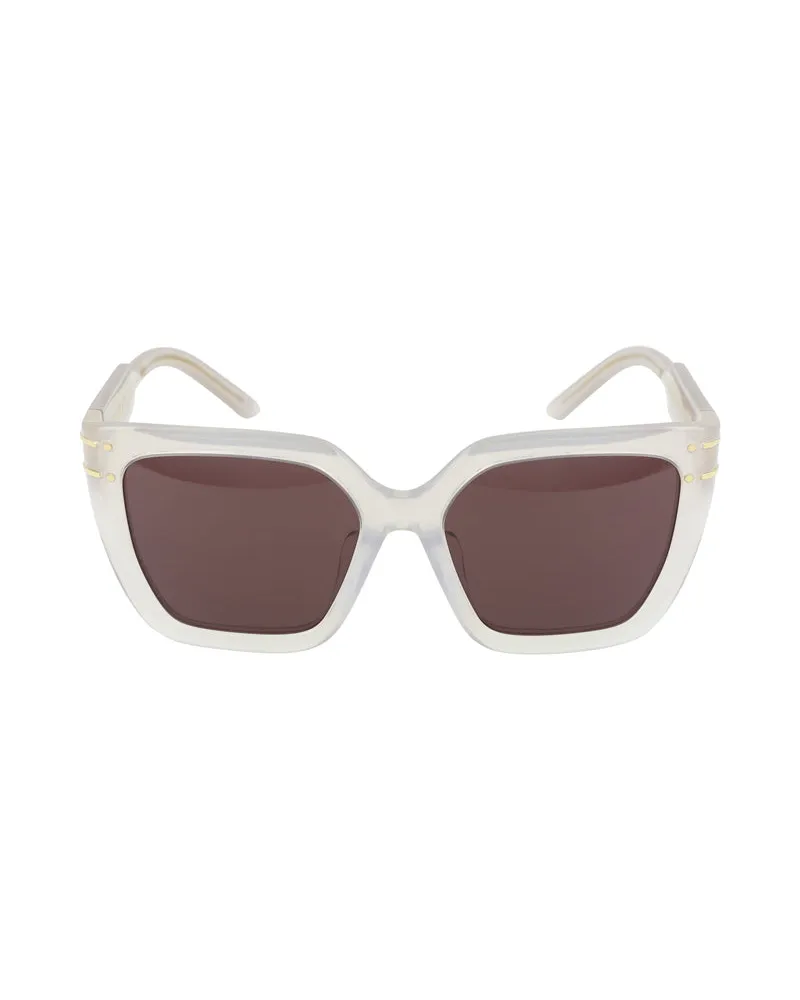 Dior 114999 Square Full Rim Sunglasses — Beige Beige