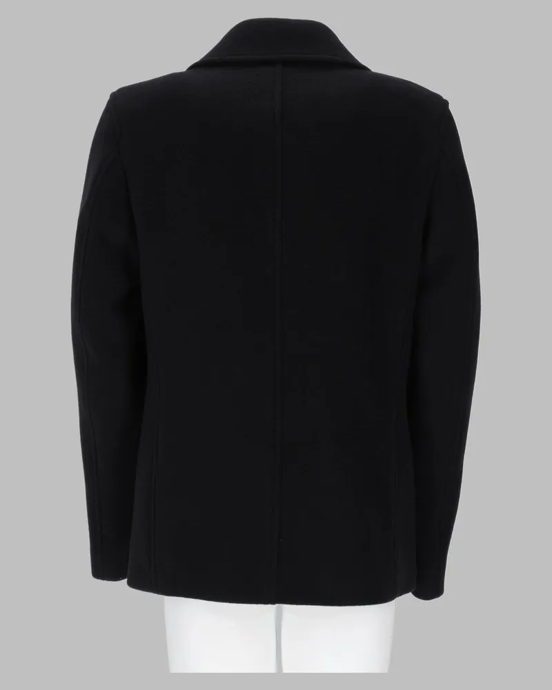 HUGO BOSS Double-Breasted Wool Blazer — Black Black