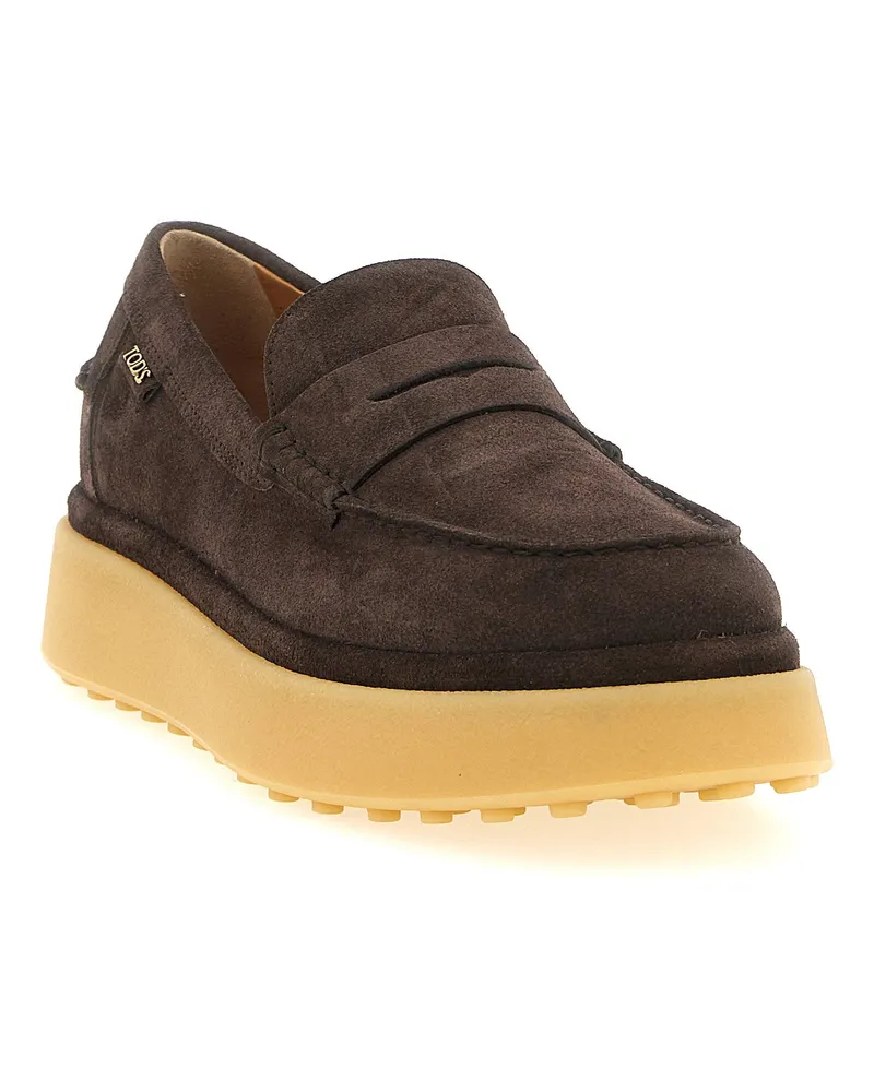 TOD'S Suede Platform Loafer — Brown Brown