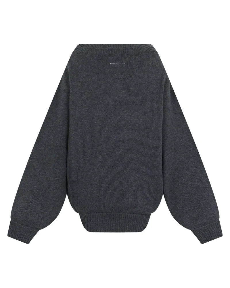 Maison Margiela Oversized Wool Sweater — Gray Gray