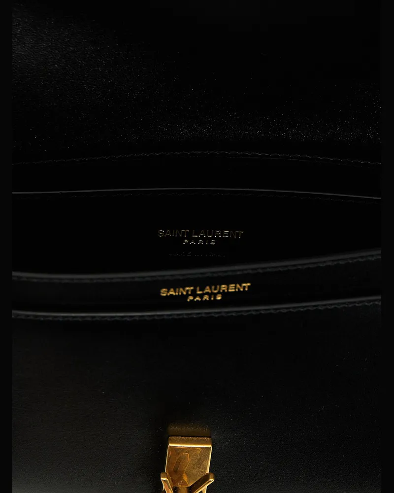 Saint Laurent Voltaire Leather Shoulder Bag — Black Black