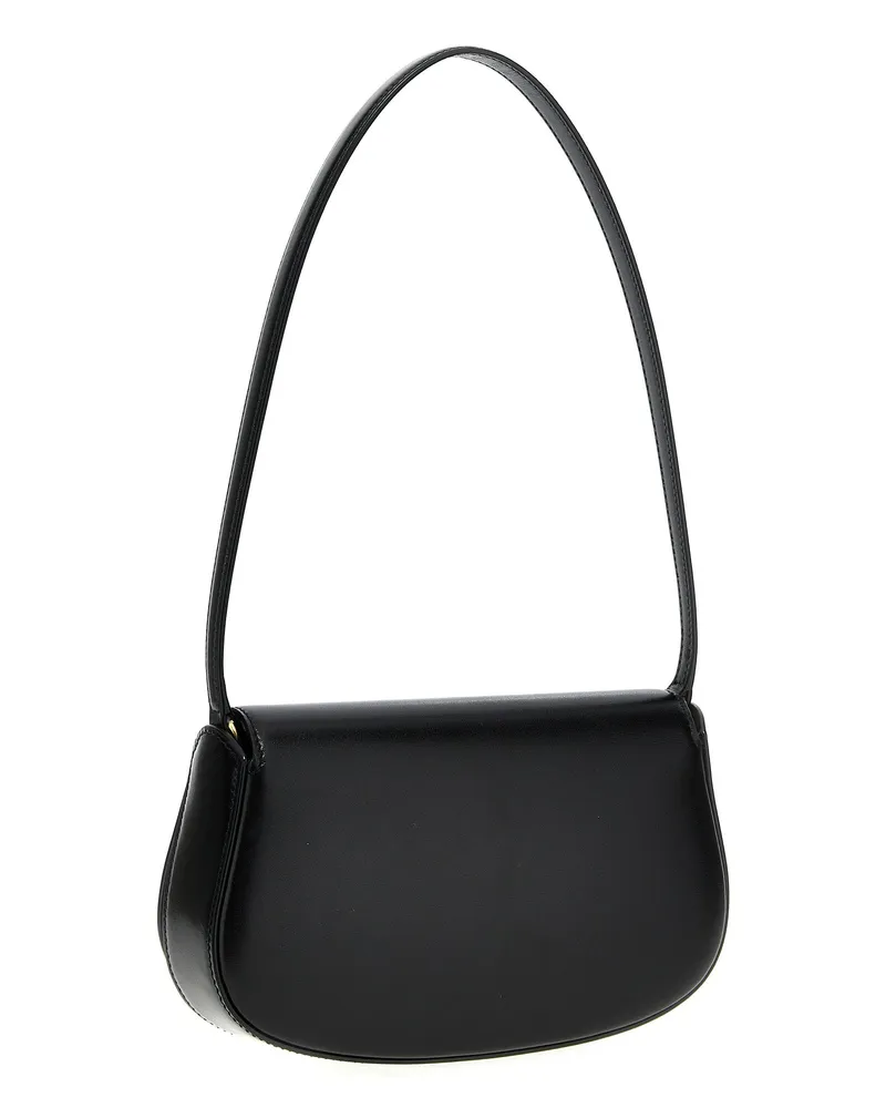 Saint Laurent Voltaire Leather Shoulder Bag — Black Black